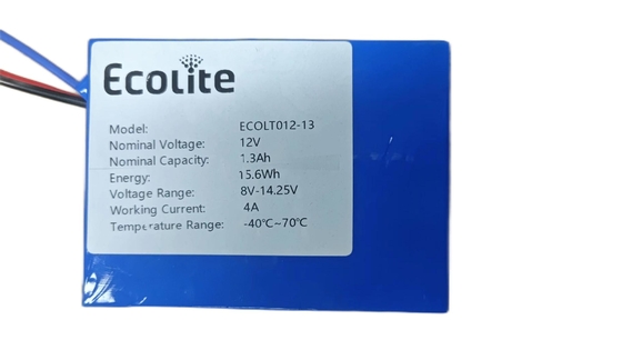 Pacchetto batterie LTO personalizzabili 12V 1.3Ah Long Cycle Lithium Titanate Batterie LTO