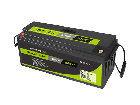 12V 200Ah LiFePO4 batteria al litio leggera gamma alta temperatura gratuita manutenzione