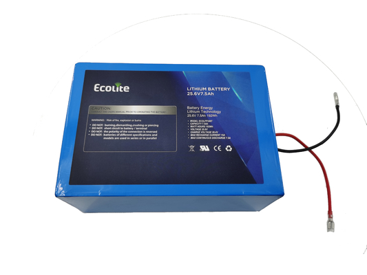 25.6V 7.5Ah LifePO4 Lithium Iron Phosphate Battery Pack per porta elettrica tracker solare