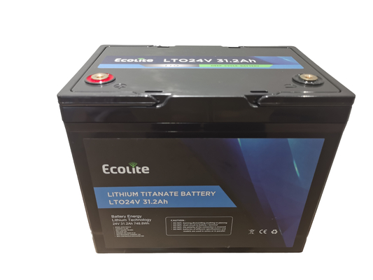 Longlife Safety Fast Charging Lithium Ion LTO 24V 31.2Ah Batteria al litio titanato