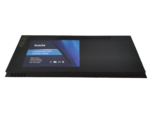 12.8V 110Ah LiFePO4 Slimline Batteria 1408Wh Batteria al litio BMS integrata per energia di riserva