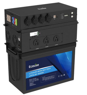 ECOLITE LiFePo4 12.8V 300Ah Batteria al litio 3840Wh Stazione elettrica portatile