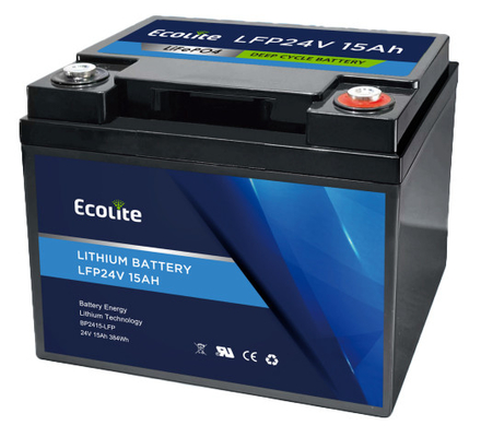 BP2415-LFP Fast Charging AGV LiFePo4 Batteria agli ioni di litio 24v 15Ah BMS integrato