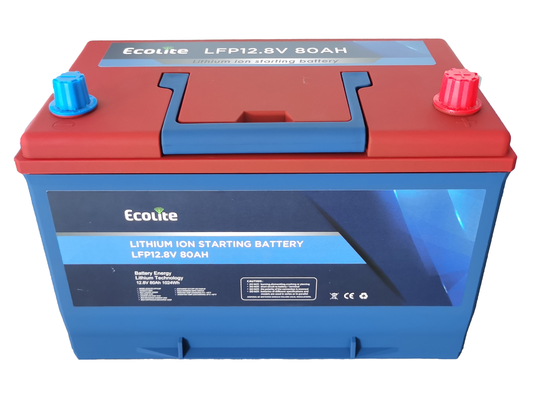 Batteria di avviamento per auto al litio LiFePO4 12,8V 80Ah, pacco batteria di avviamento
